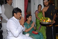 Chiru Visit Film Nagar Temple Photos